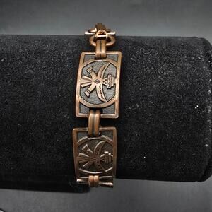 Vintage Copper Kachina Bracelet Mayan Aztec Southwest